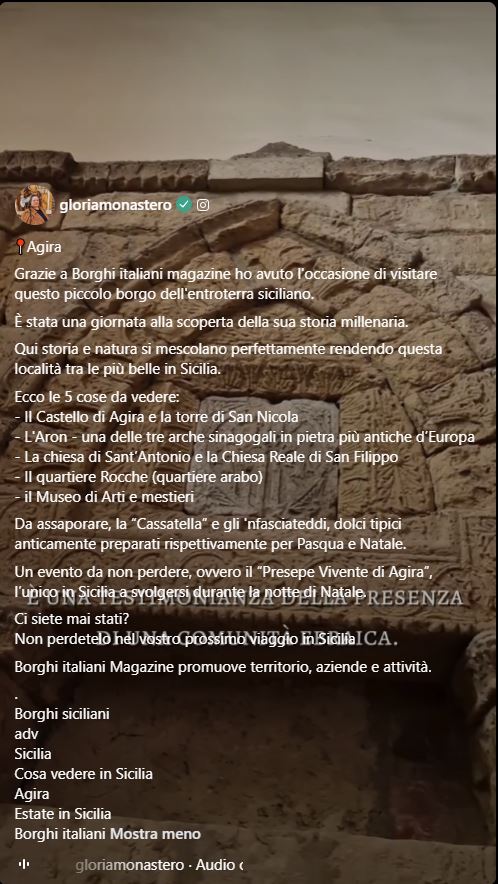 Agira su “Borghi italiani magazine”