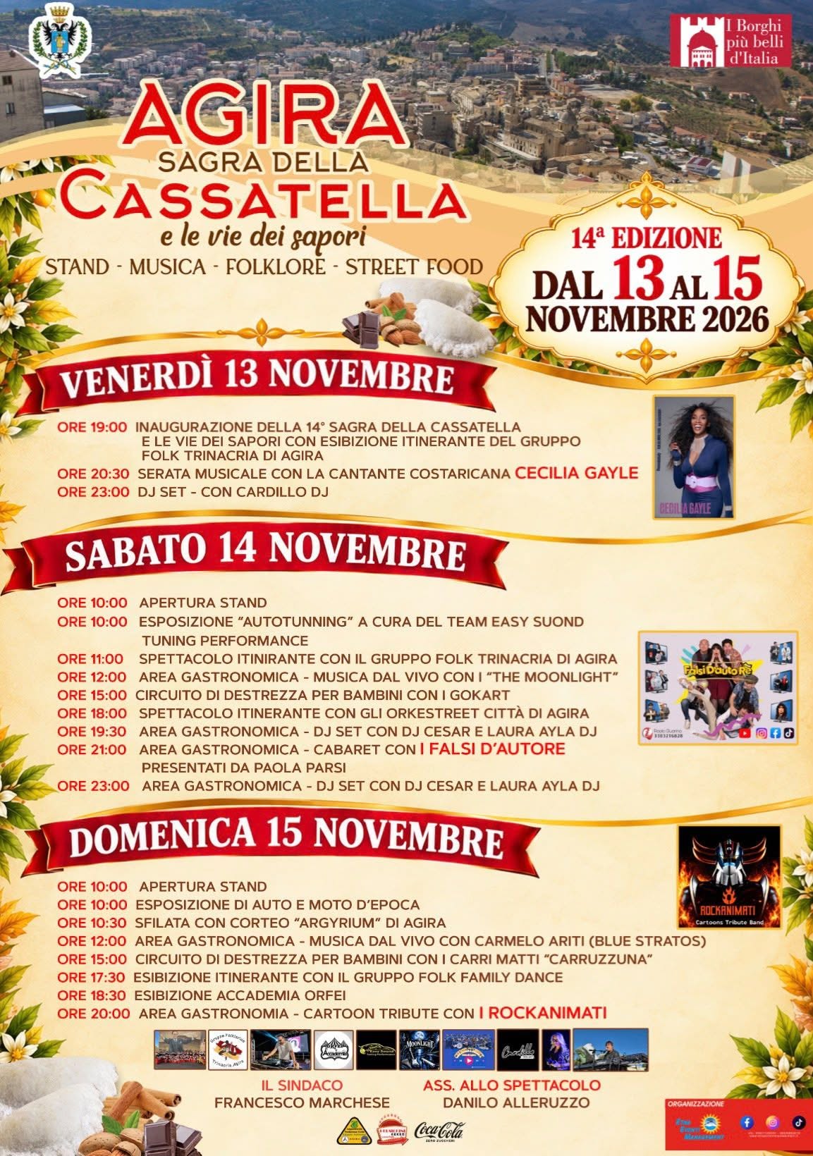 Sagra della Cassatella dal 13 al 15 novembre 2026